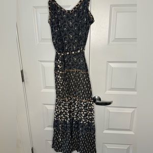 Paige Printed long Cotton Tie Waist Dress. Size M.
